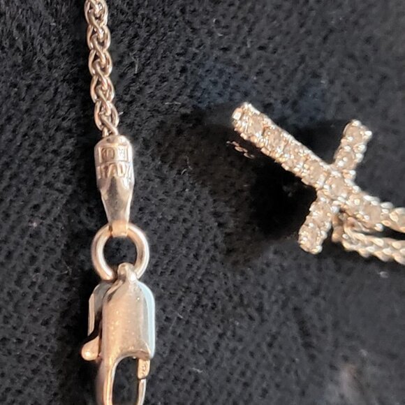 Tiffany 18k White Gold and Diamond Cross Necklace - Picture 5 of 7